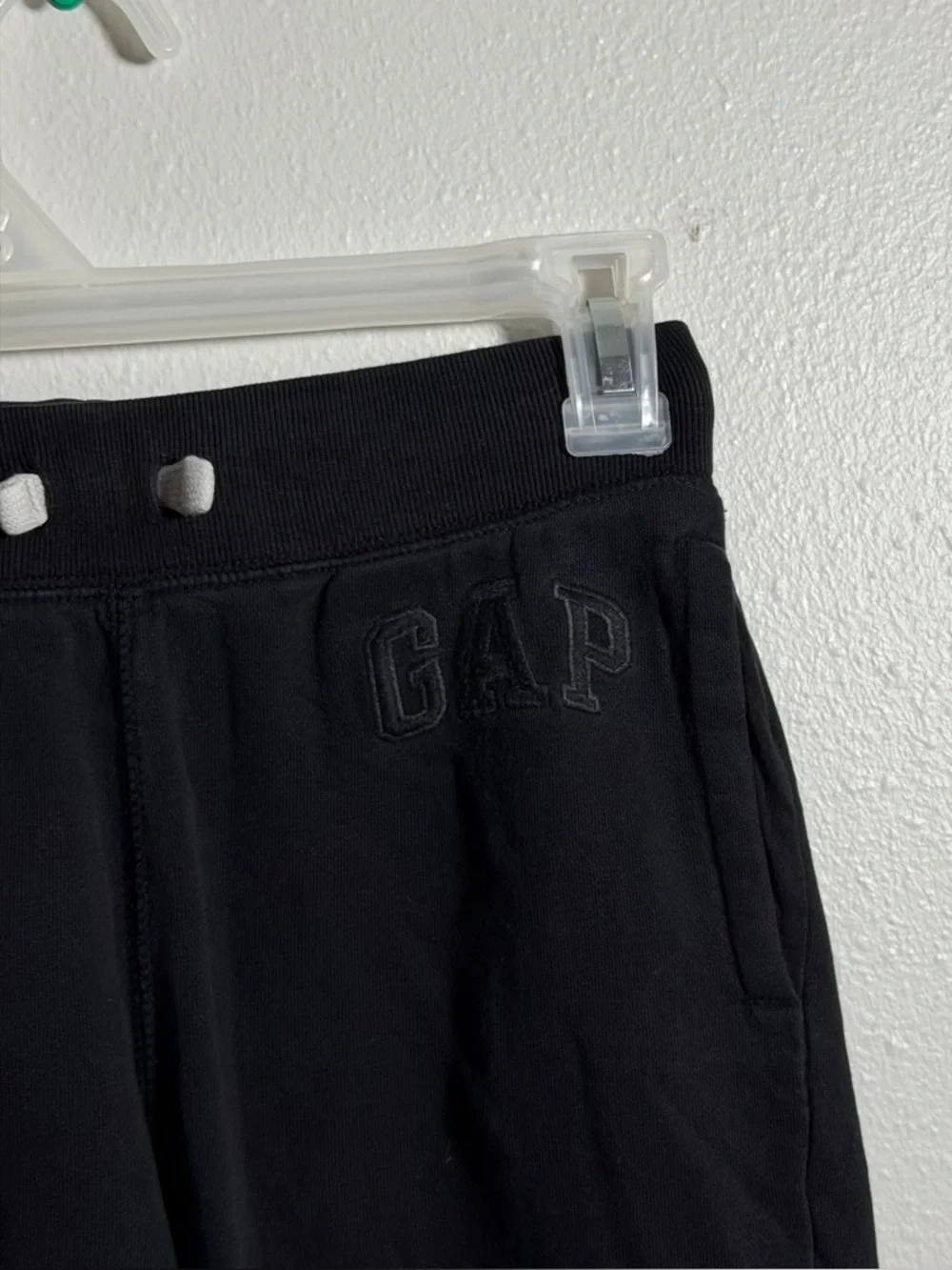 GAP Kids Unisex Black Fleece‎ Joggers Sweatpants Drawstring Casual size L